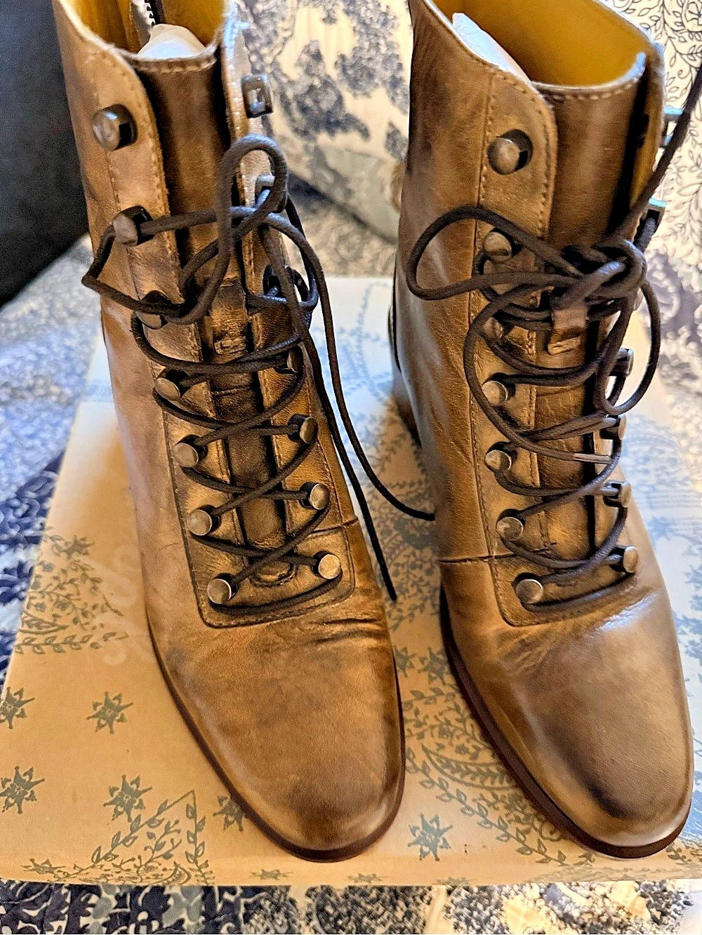 Free People Eberly Lace Up Boot Brown Heeled Lace-Up Boots